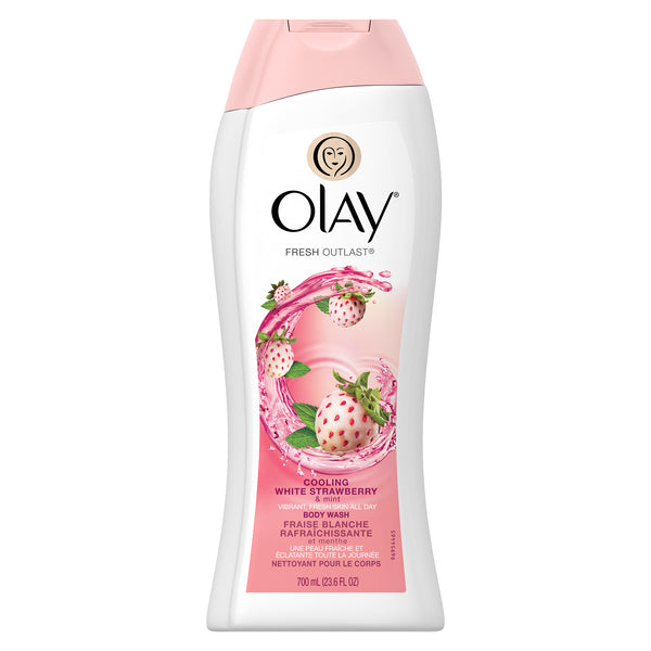 Olay Fresh Outlast Cooling White Strawberry & Mint Body Wash 23.6 oz - Ardmore Salon & Tanning Spa