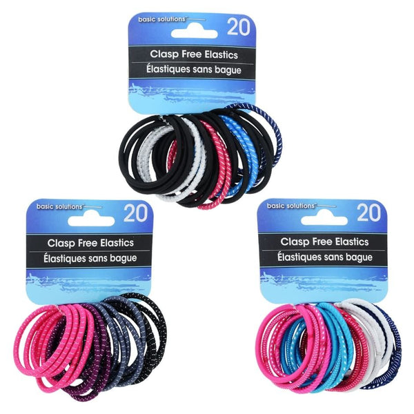 Ouchless Elastic Hair Bands, 20 Count