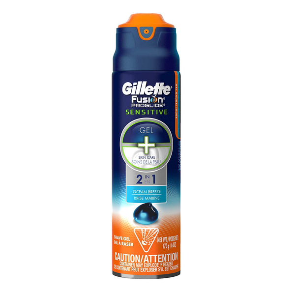 Gillette Fusion ProGlide Ocean Breeze Sensitive Skin Shave Gel 6 oz