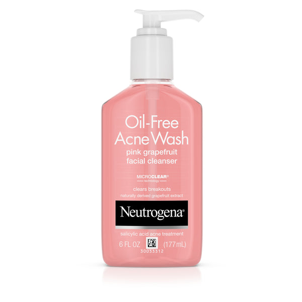 Neutrogena Oil-Free Acne Wash Pink Grapefruit Facial Cleanser 6 oz - Ardmore Salon & Tanning Spa