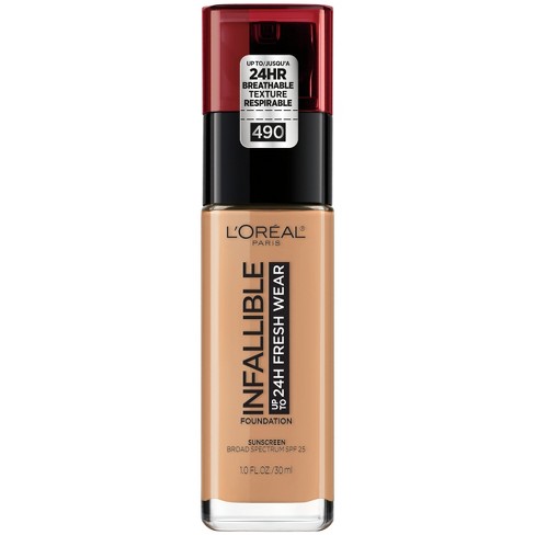 Loreal Infallible 24H Fresh Wear Foundation, Golden Amber #490 - Ardmore Salon & Tanning Spa