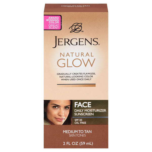 Jergens Natural Glow Medium to Tan Face Moisturizer 2 oz