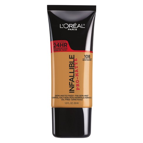 Loreal Infallible Pro-Matte Foundation, Caramel Beige #108 - Ardmore Salon & Tanning Spa