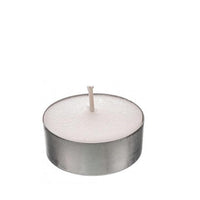 Tea Lights, White in Silver Tin, 3 Count